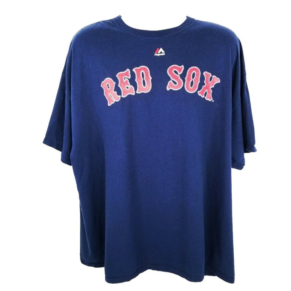 Majestic Boston Red Sox T Shirt Bradley 25 Mens Size 2XL Blue MLB Baseball